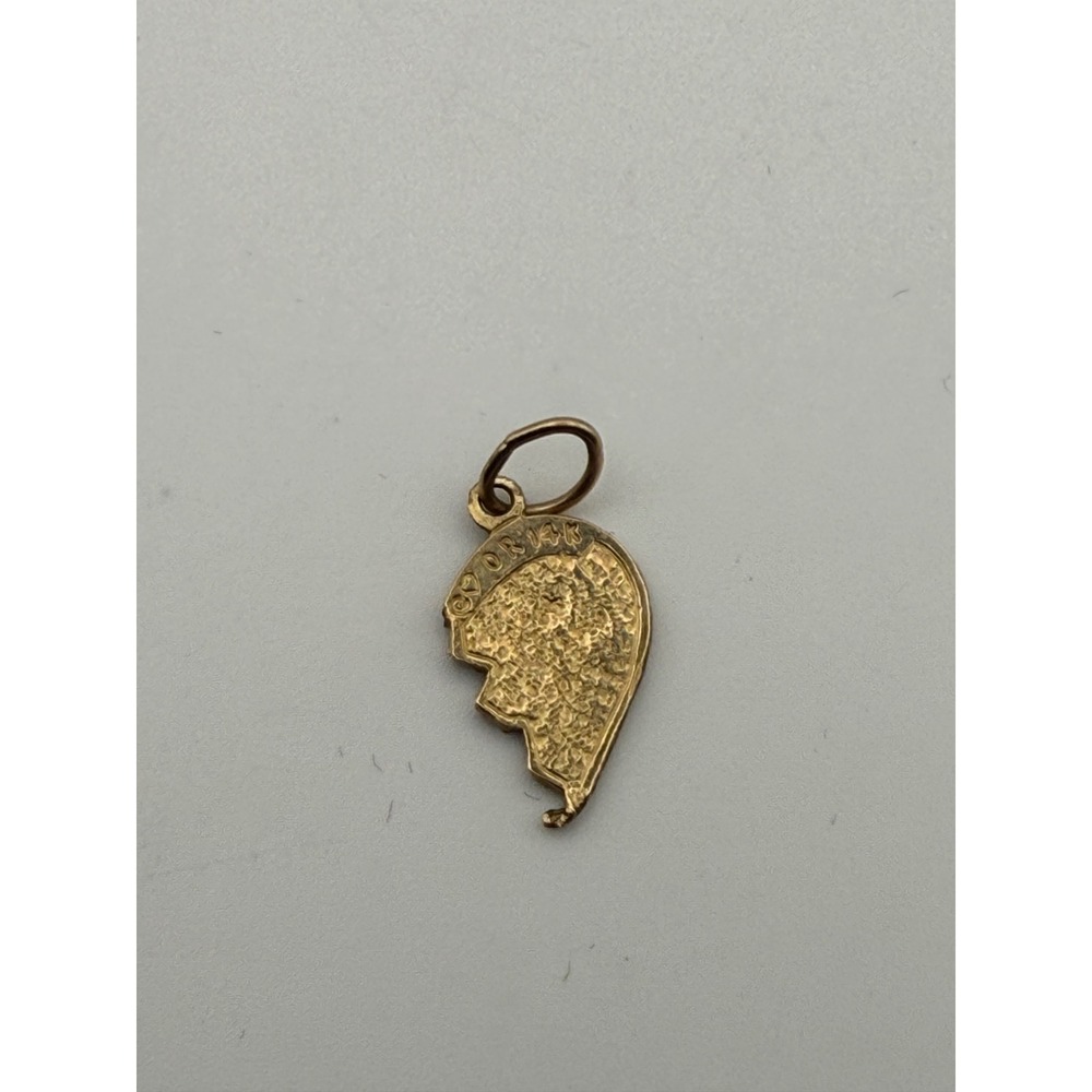 Vintage 14k Yellow Gold Best Friends Broken Heart Charm Pendant 14kt Gold - Picture 2 of 4